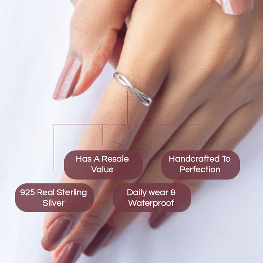 Infinity Silver Ring Abstract