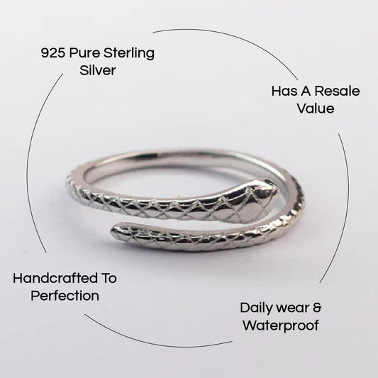 Serpant Ring In Sterling Silver