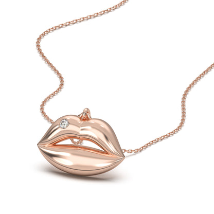 Pouty Lips Silver necklace