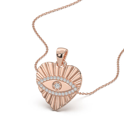 EVIL EYE HEART PENDANT