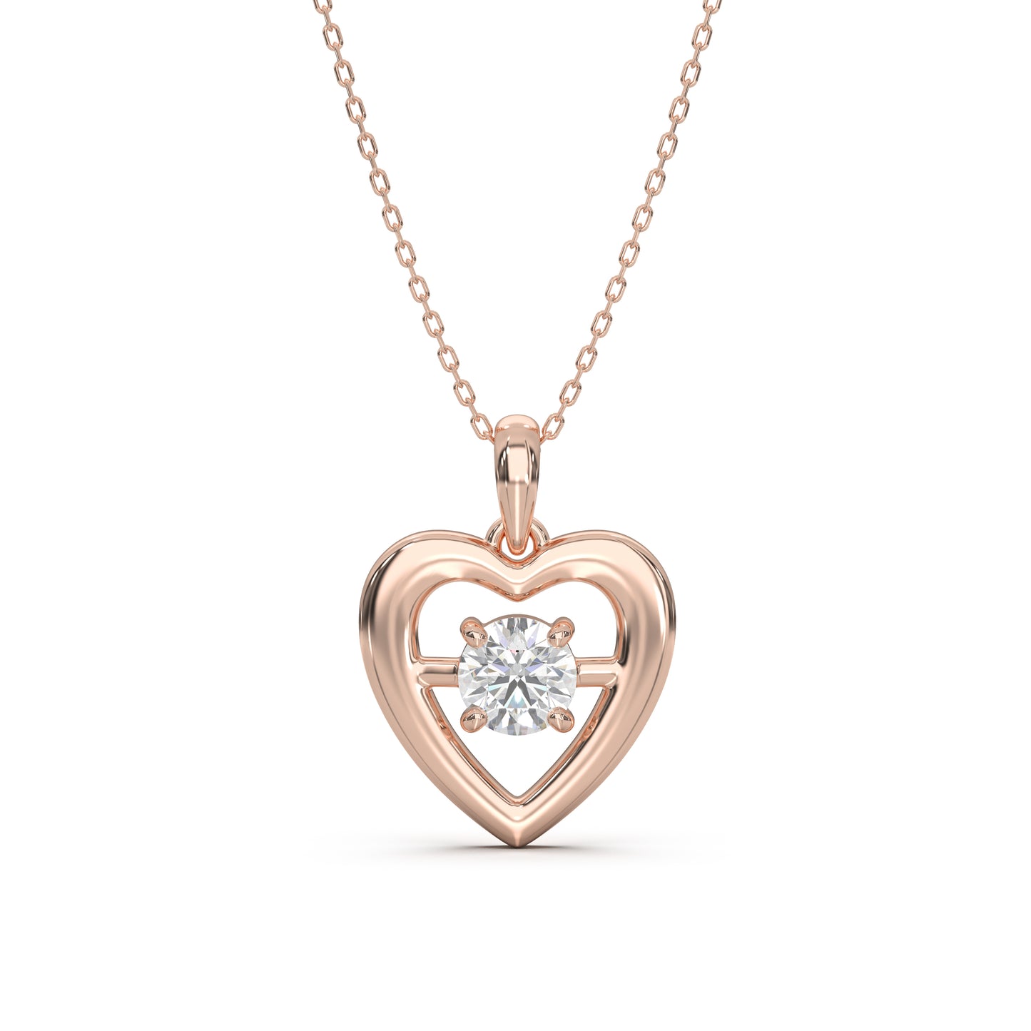 Rose Gold Timeless Romance Heart Pendant