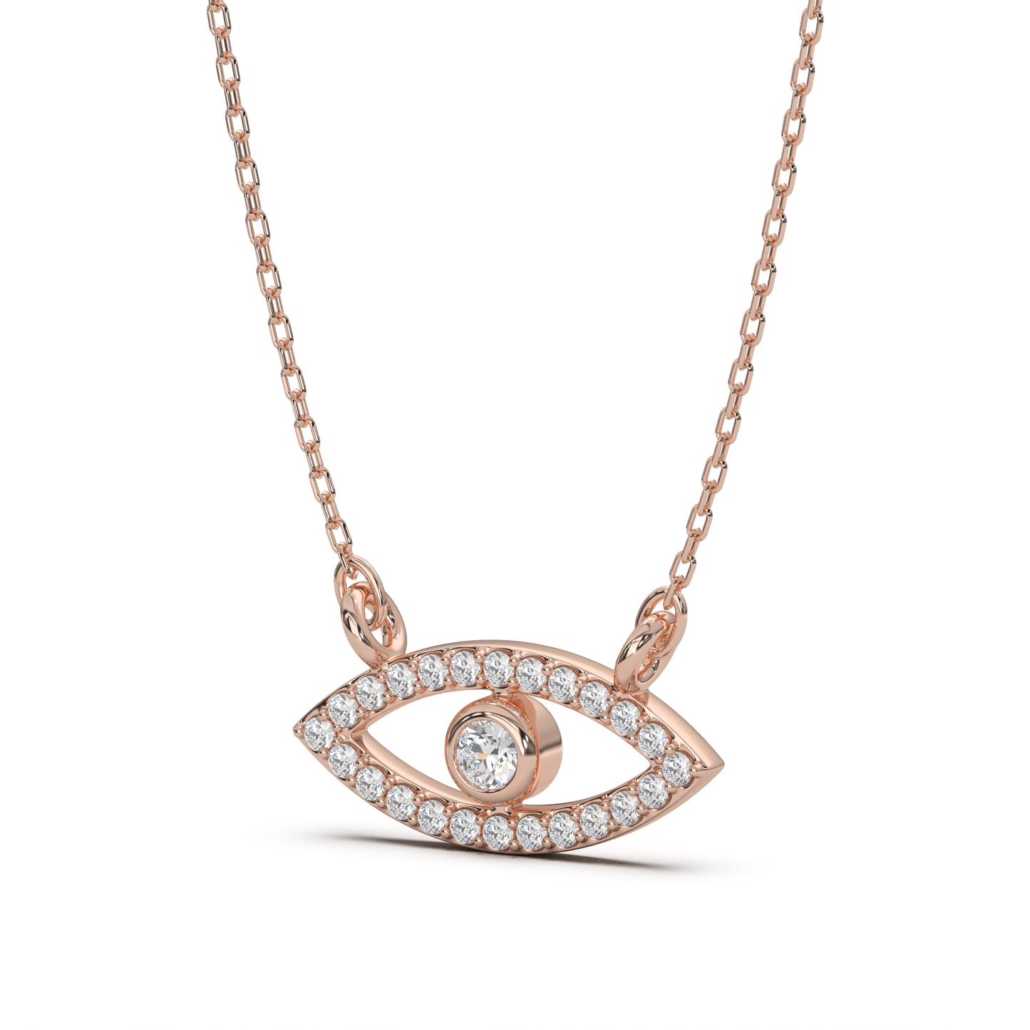 Rose Gold Evil Eye Pendant
