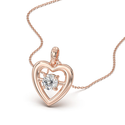 Rose Gold Timeless Romance Heart Pendant