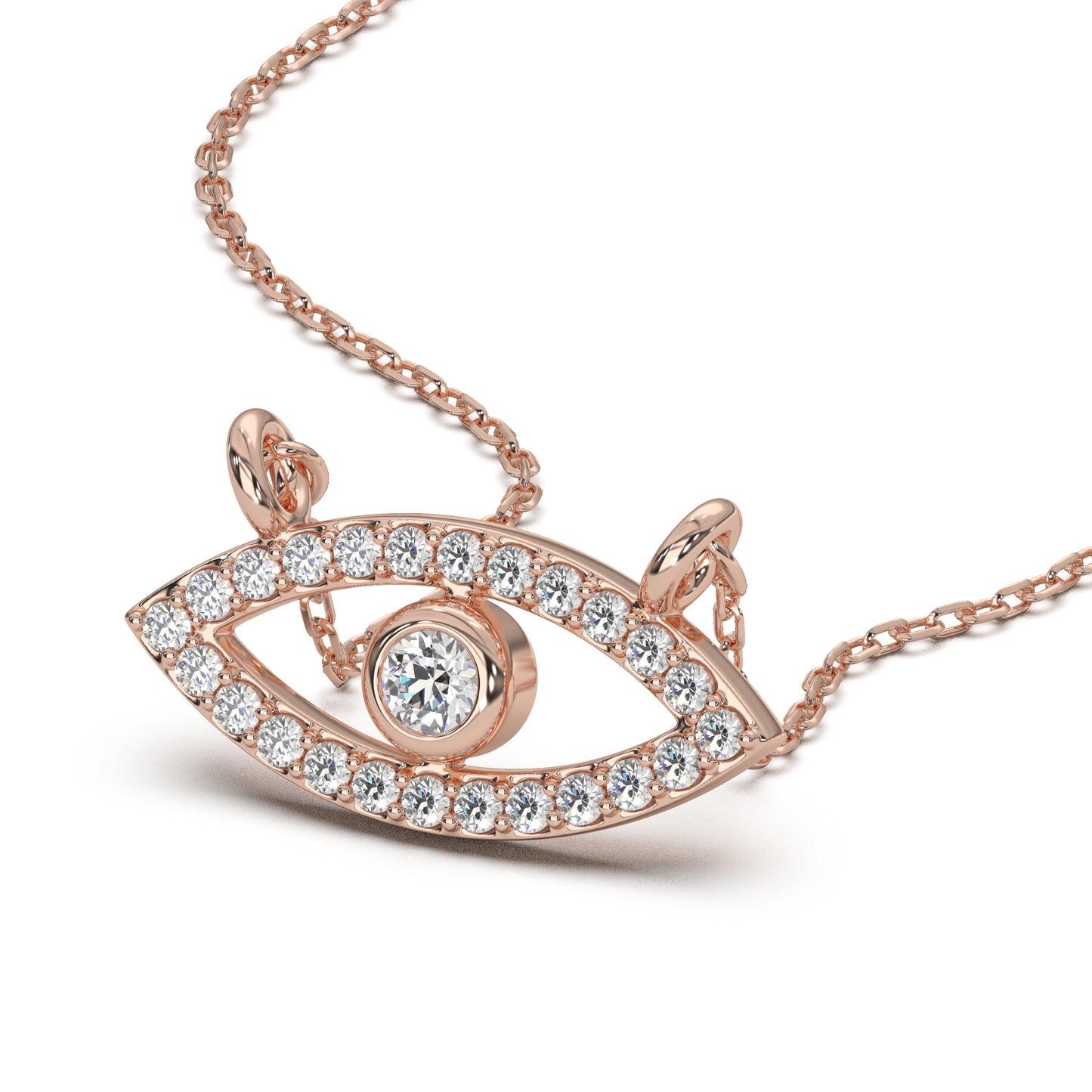 Rose Gold Evil Eye Pendant