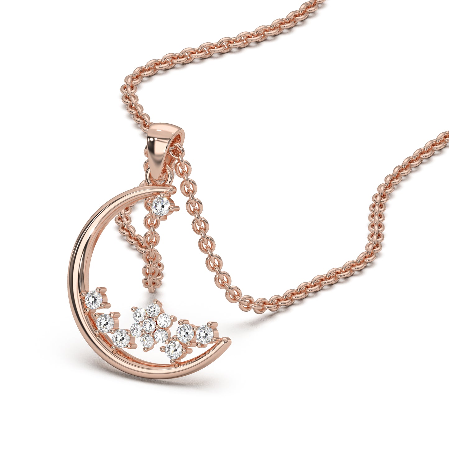 Rose Gold Constellation Of Stars  Pendant