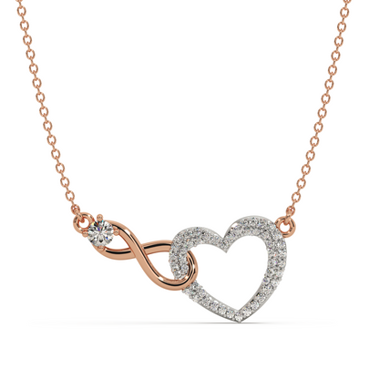 Sterlyn Infinity Studded Necklace - Dual Tone