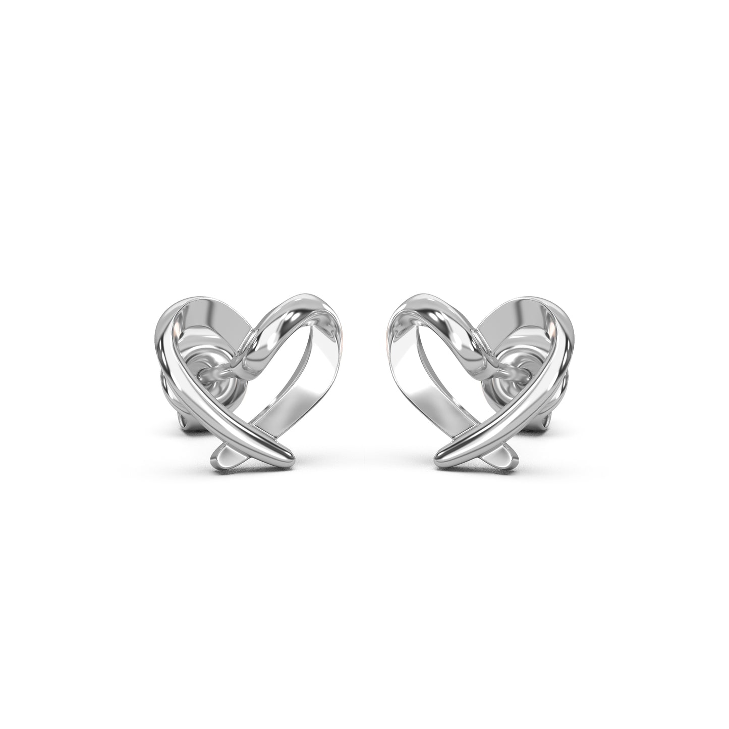 HOLLOW HEART STUDS