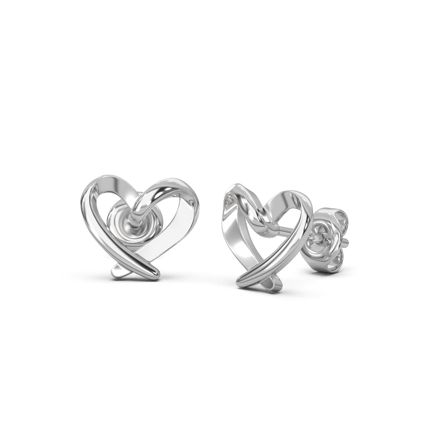 HOLLOW HEART STUDS