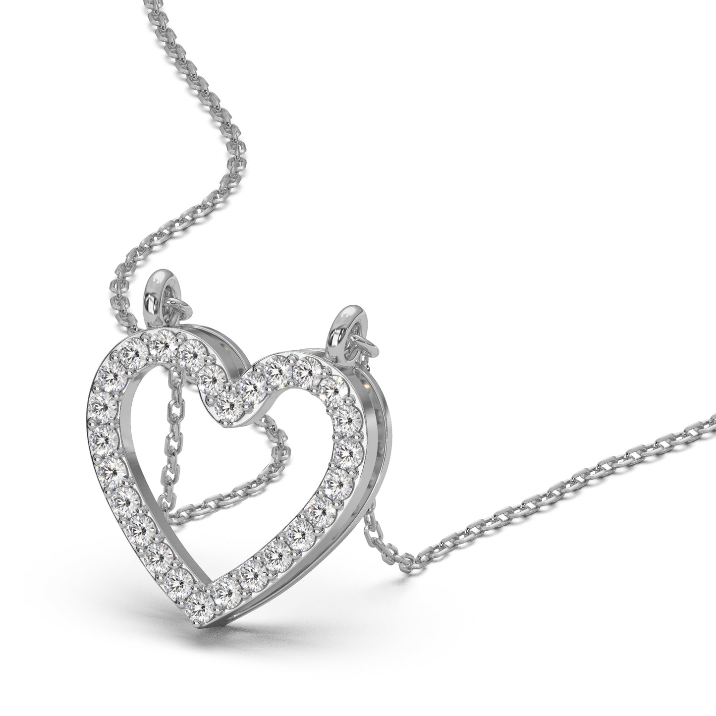 SILVER ROMANCE HEART PENDANT