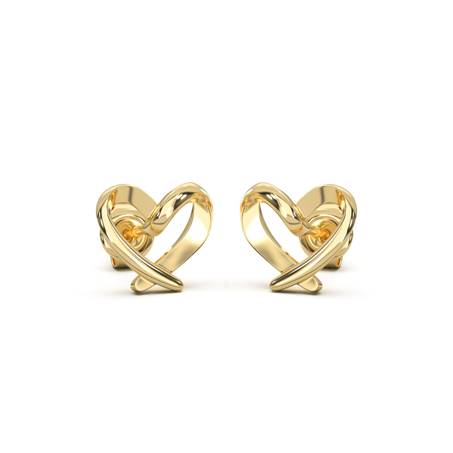 HOLLOW HEART STUDS