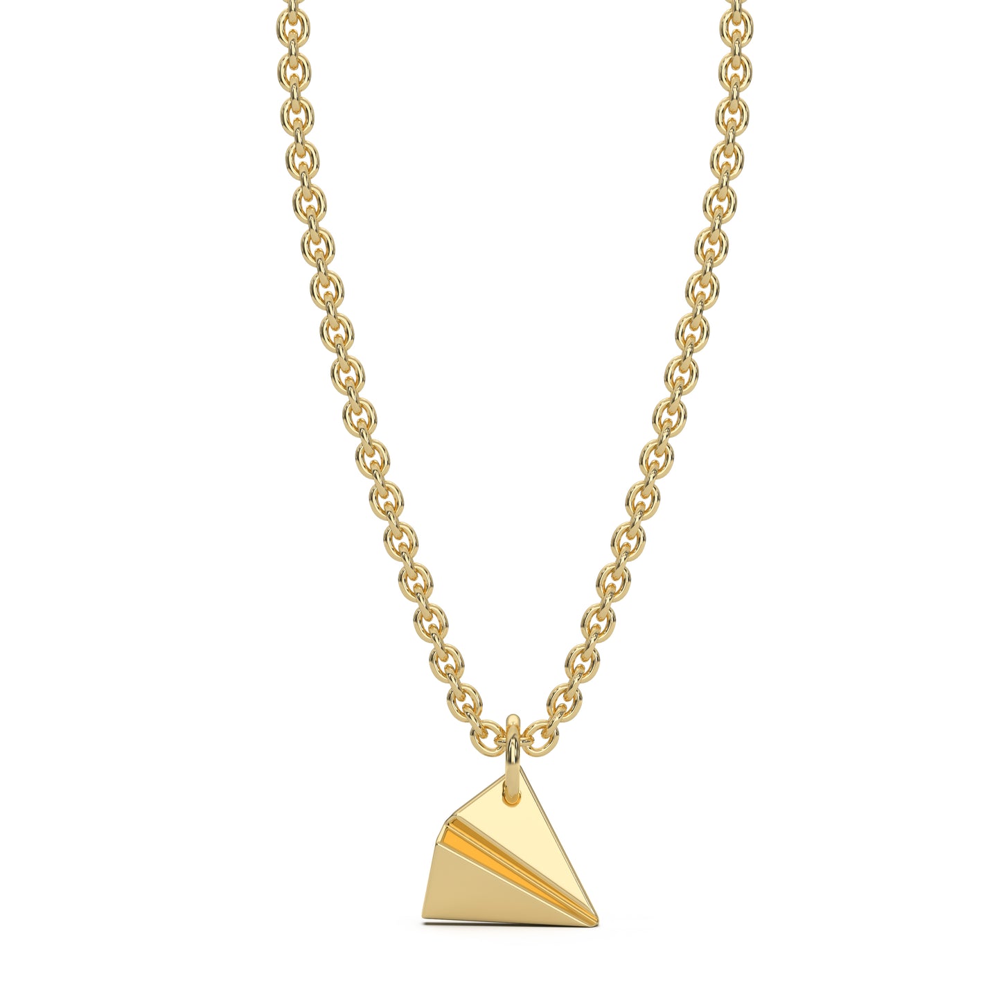 Golden Origami Traveller Aeroplane Pendant