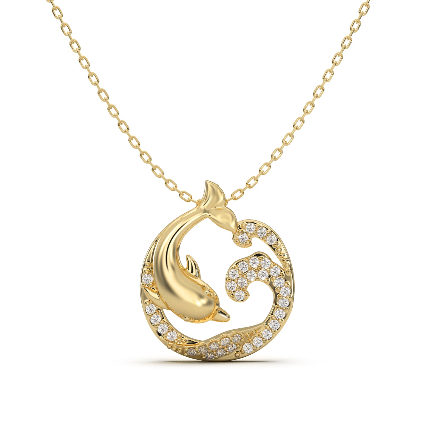 Golden Love From Dolphine Pendant