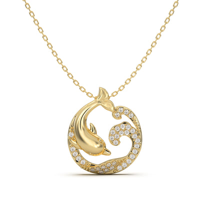 Golden Love From Dolphine Pendant