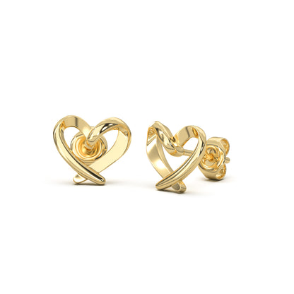 HOLLOW HEART STUDS