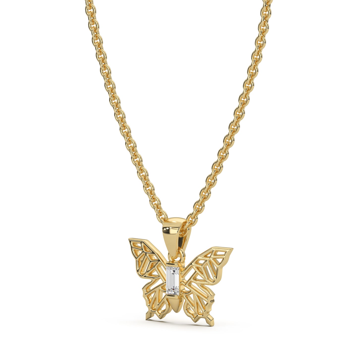 Butterfly Baguette Pendant