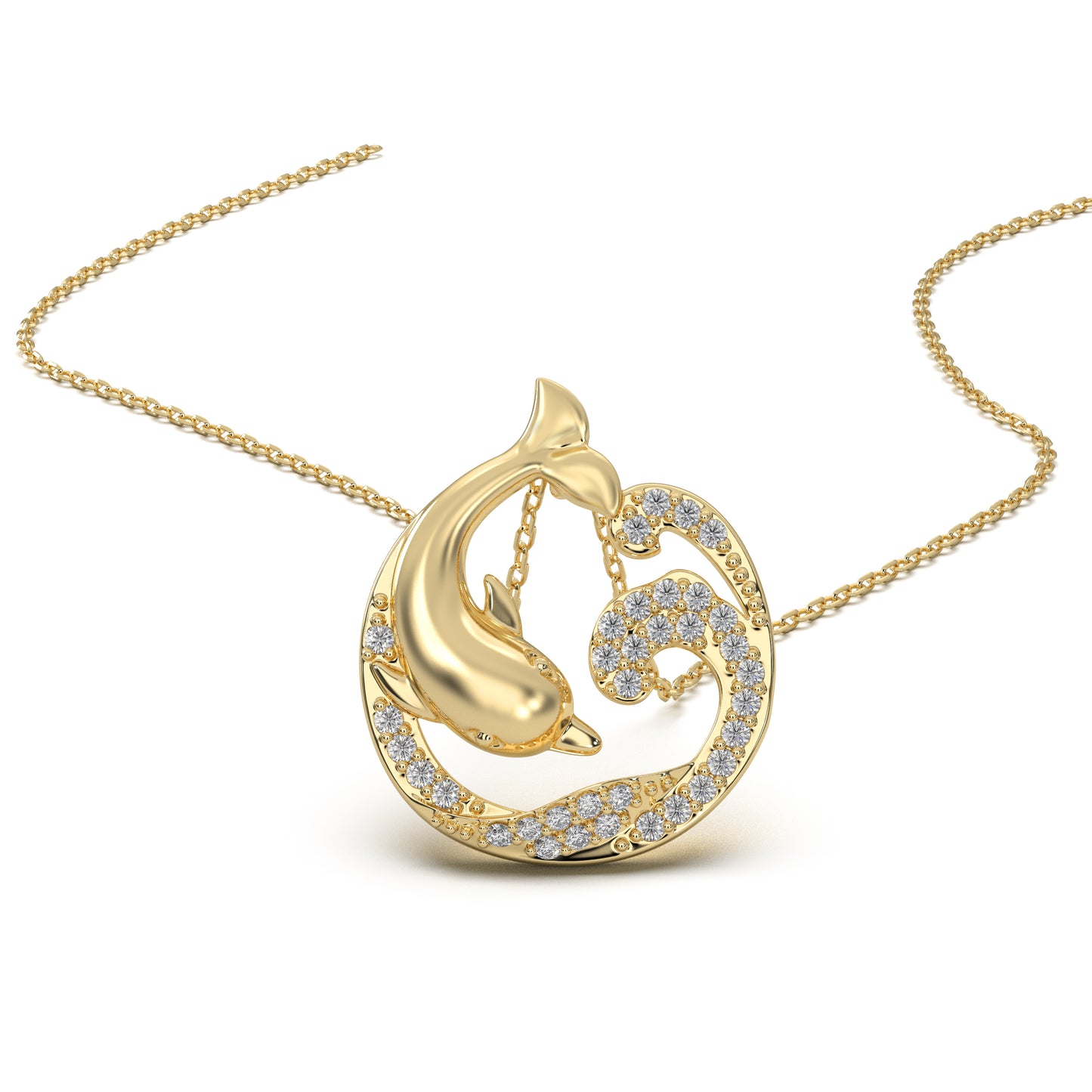 Golden Love From Dolphine Pendant
