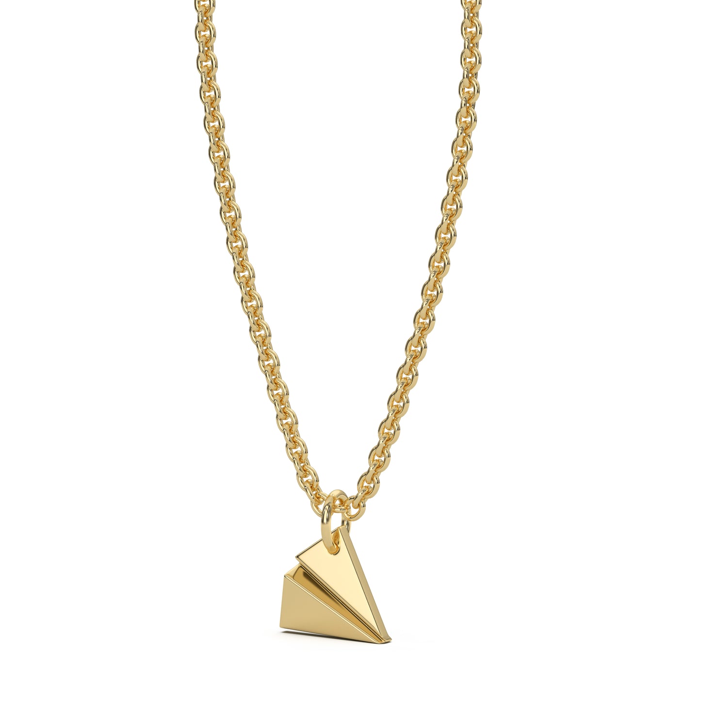 Golden Origami Traveller Aeroplane Pendant