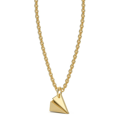 Golden Origami Traveller Aeroplane Pendant