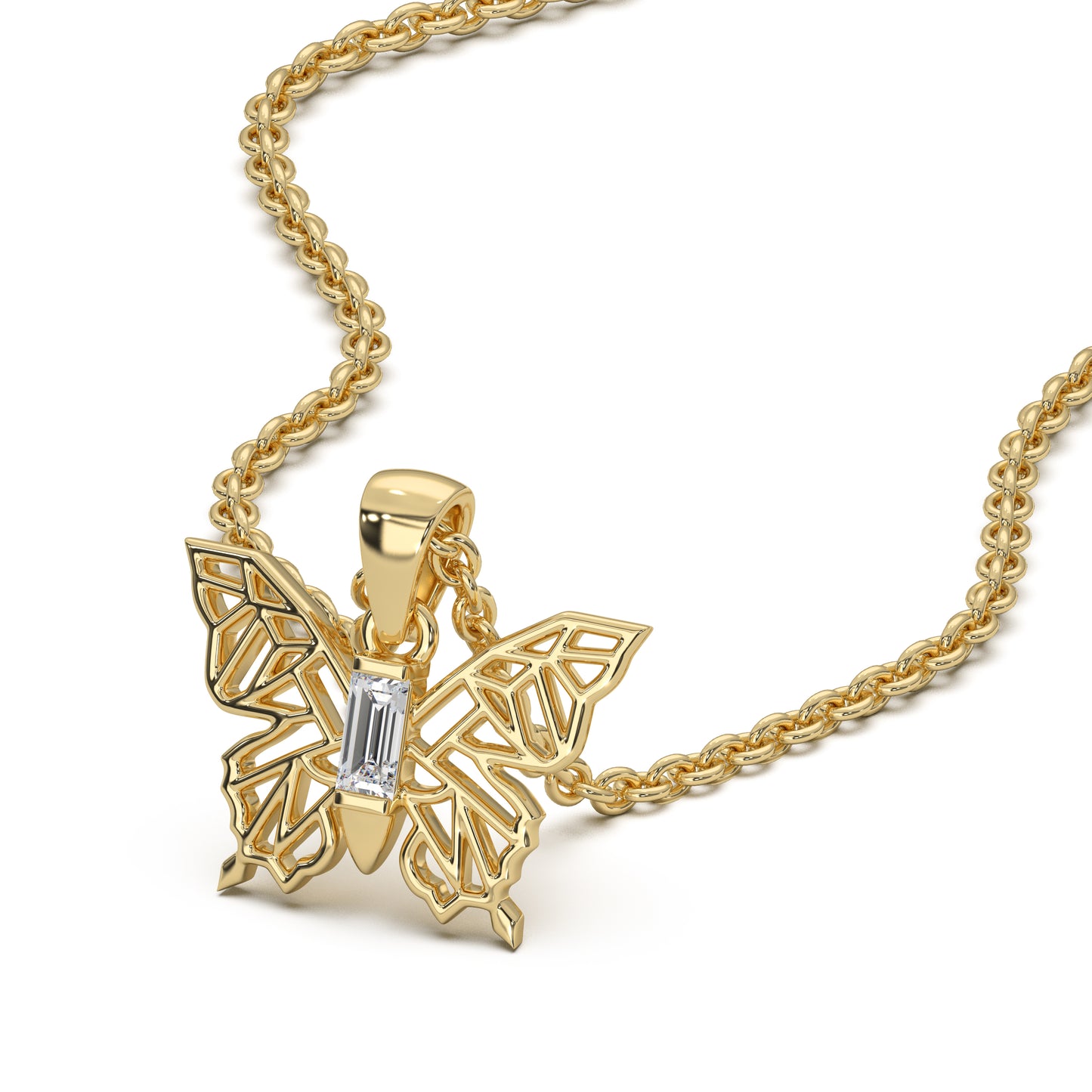Butterfly Baguette Pendant