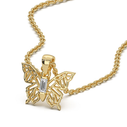 Butterfly Baguette Pendant