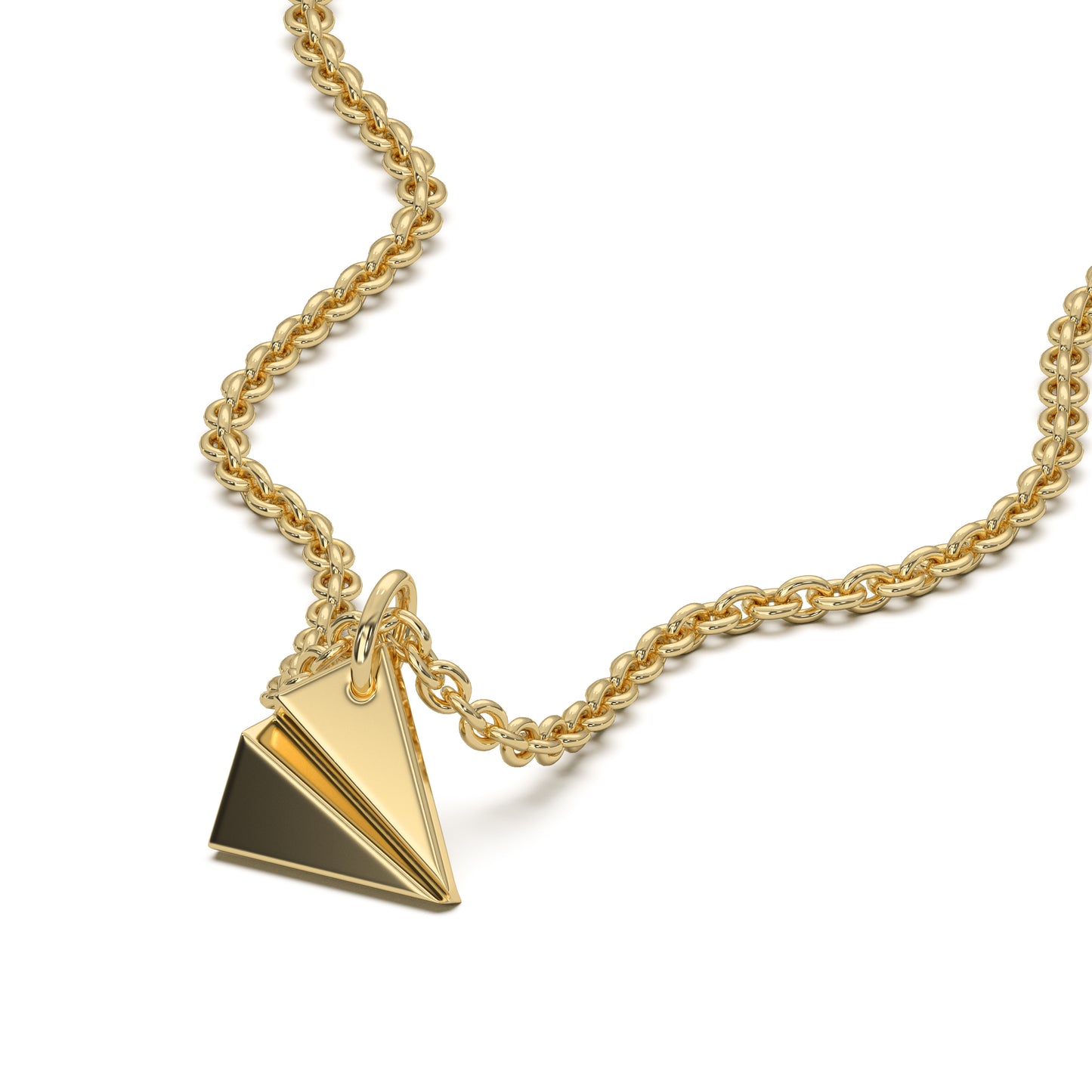 Golden Origami Traveller Aeroplane Pendant