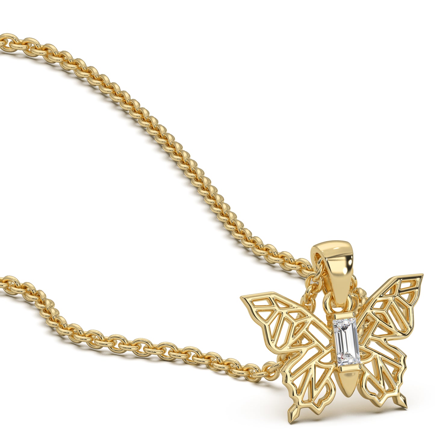 Butterfly Baguette Pendant