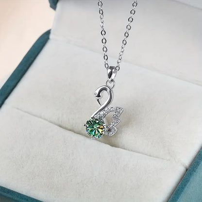 Graceful Swan Moissanite Necklace - A Symbol of Elegance and Radiance