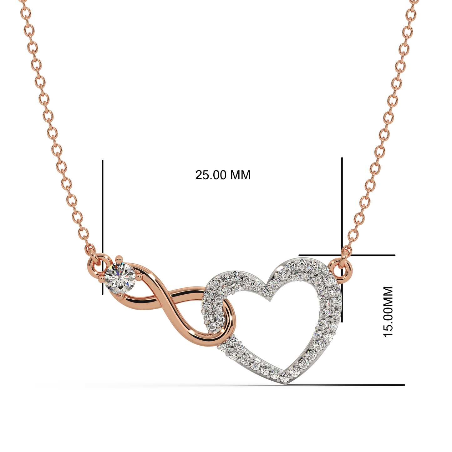 Sterlyn Infinity Studded Necklace - Dual Tone