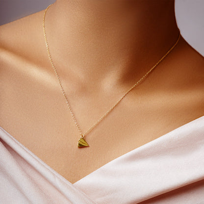 Golden Origami Traveller Aeroplane Pendant