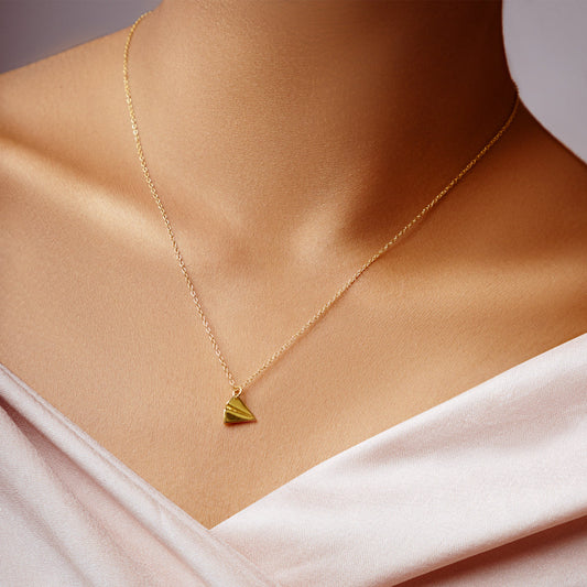 Golden Origami Traveller Aeroplane Pendant