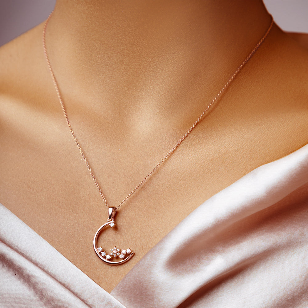 Rose Gold Constellation Of Stars  Pendant