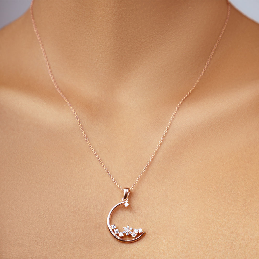 Rose Gold Constellation Of Stars  Pendant