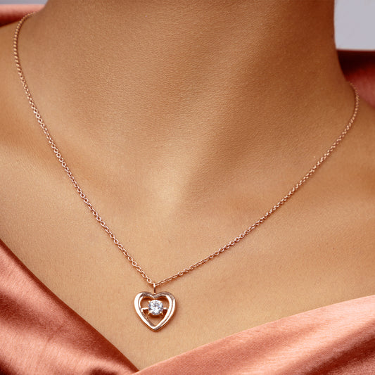 Rose Gold Timeless Romance Heart Pendant
