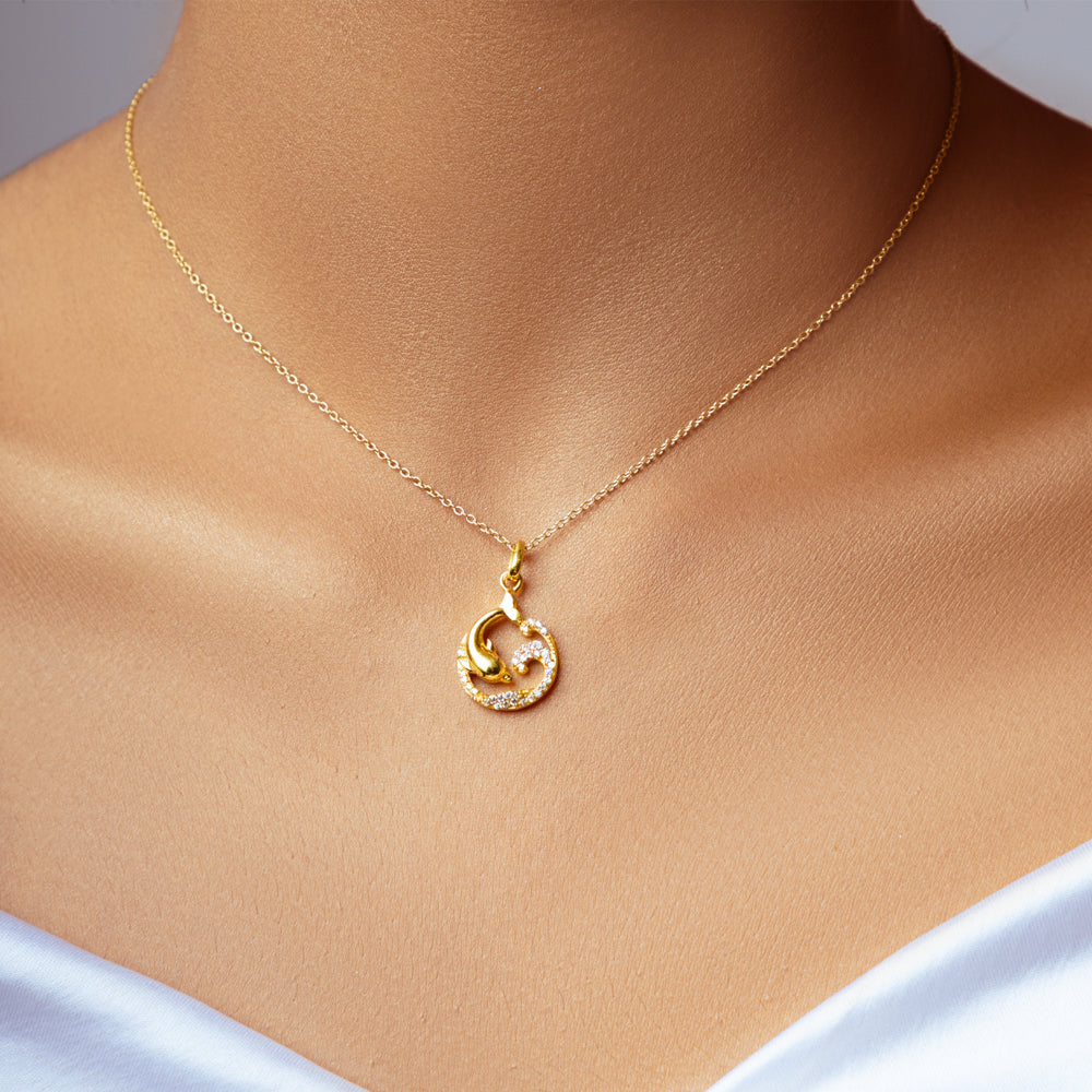 Golden Love From Dolphine Pendant