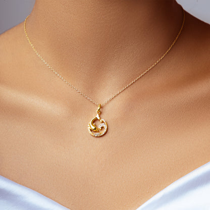 Golden Love From Dolphine Pendant