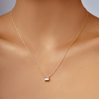 Golden  Baguette Minimal Pendant