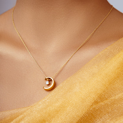 Golden Love And Stars Pendant