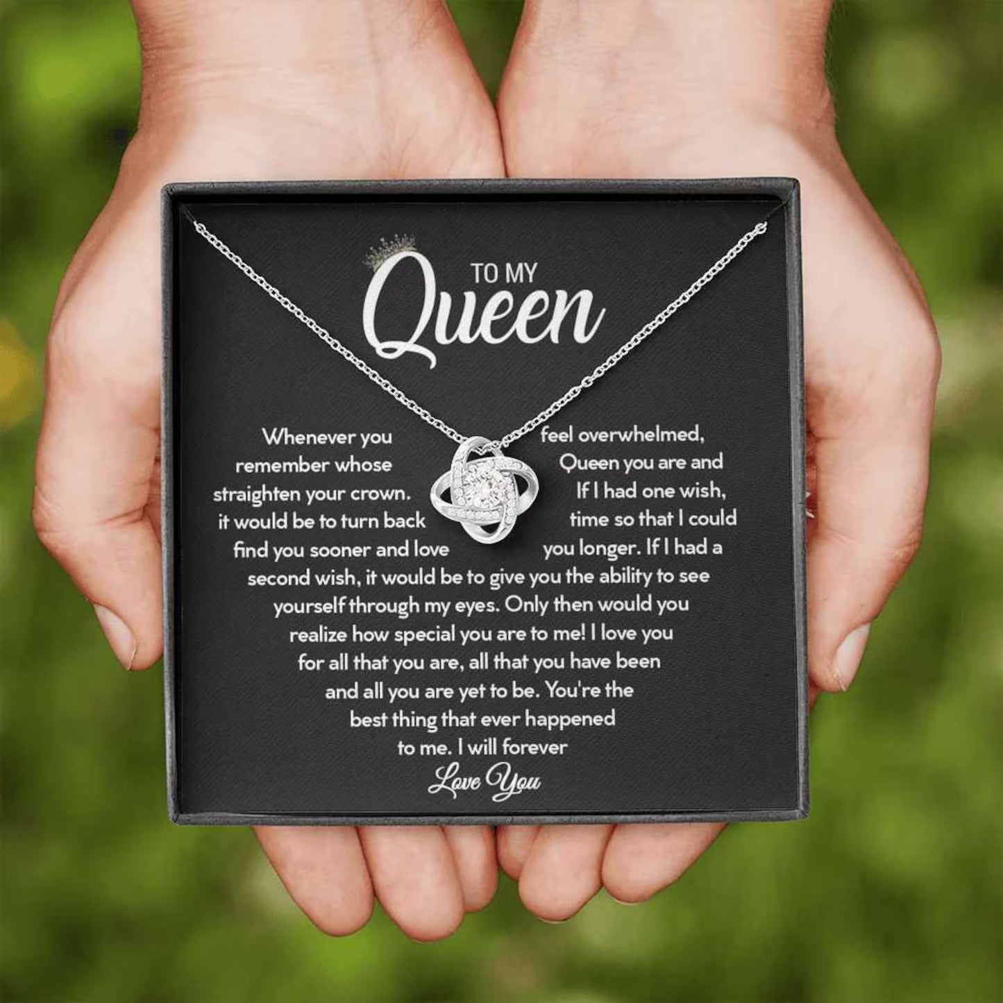 To My Queen Love Knot Necklace