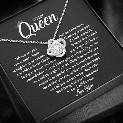 To My Queen Love Knot Necklace