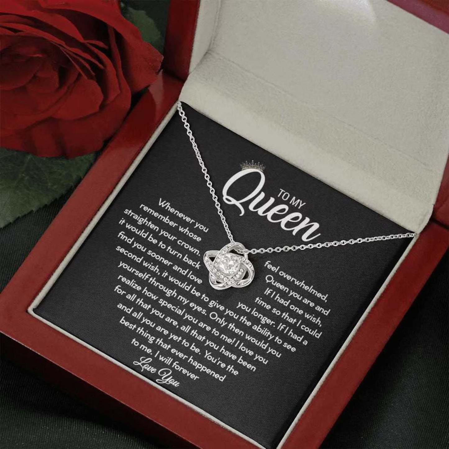 To My Queen Love Knot Necklace