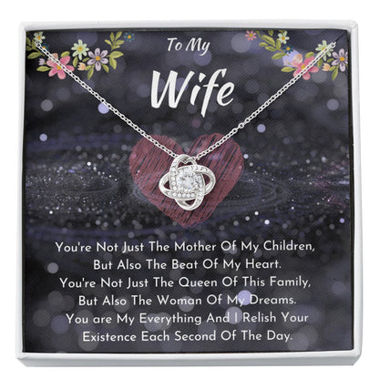 To My Wife Love Knot Heart Necklace - Gift for Wife