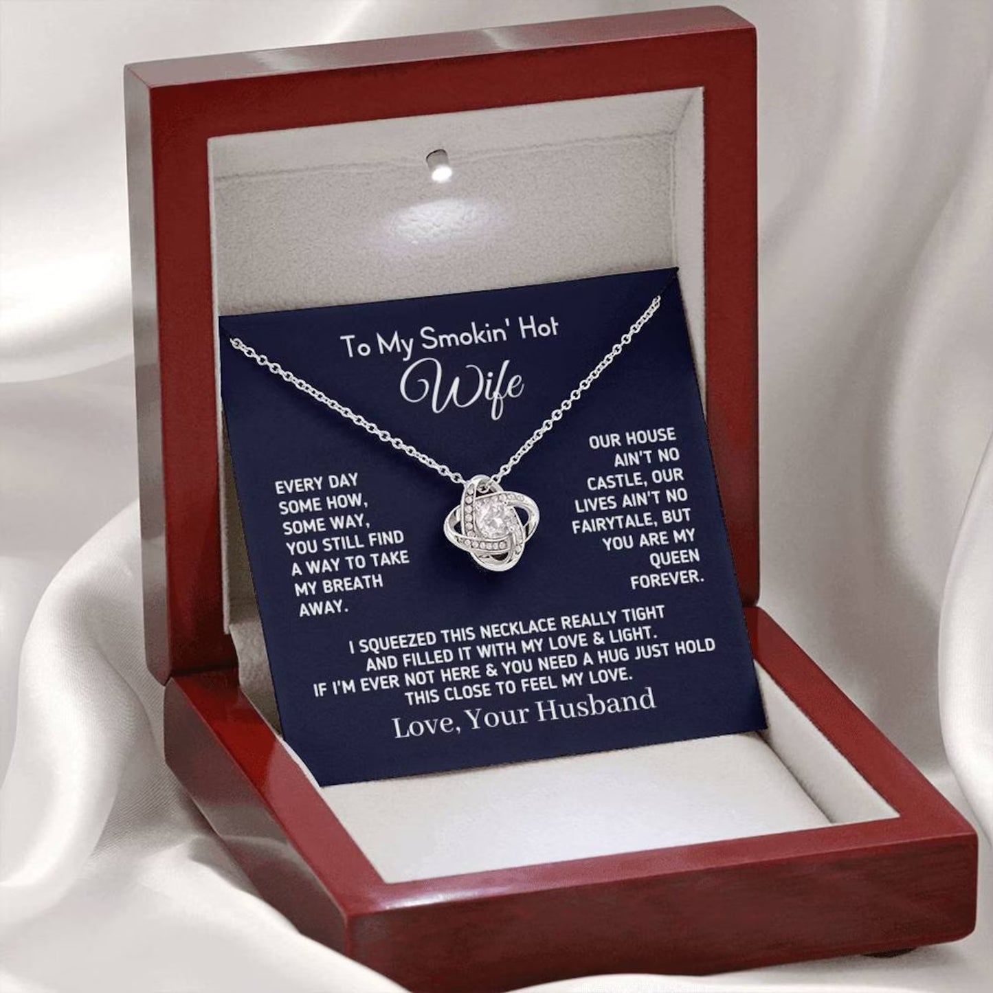 Gift for Smokin Hot Wife "My Queen Forever" - Wife Birthday, Wedding Anniversary Gift