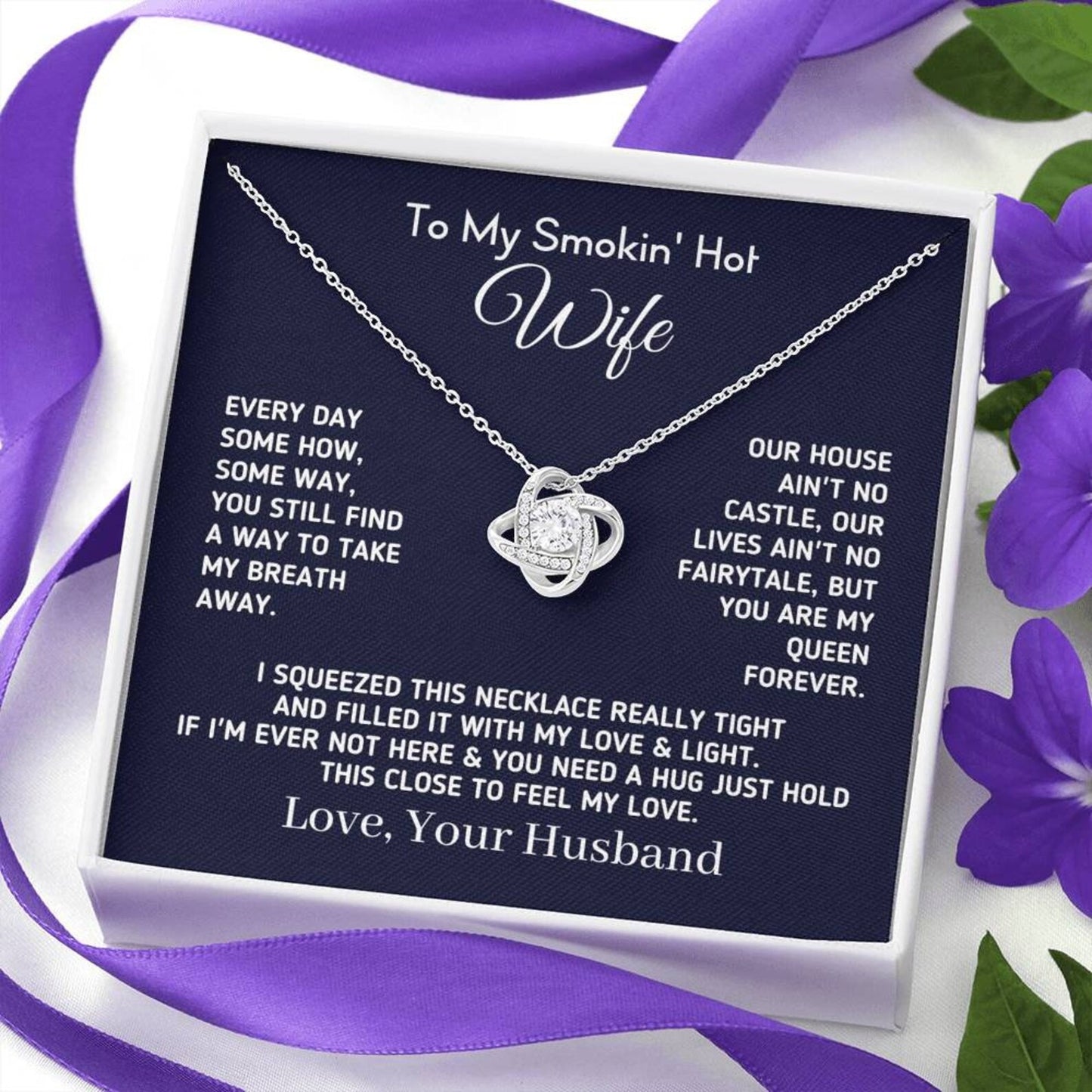 Gift for Smokin Hot Wife "My Queen Forever" - Wife Birthday, Wedding Anniversary Gift