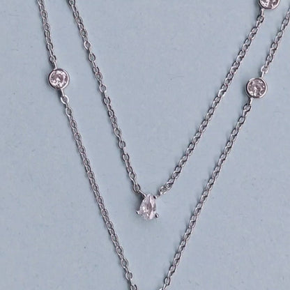 Solitaire Ensemble Drop Necklace