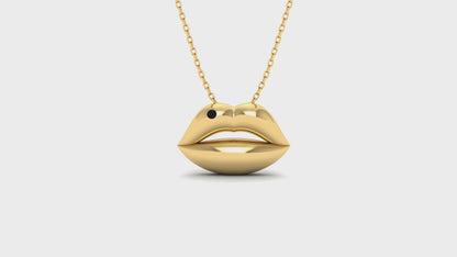Pouty Lips Silver necklace