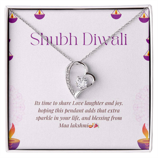 Diwali Wishes Gift: A Timeless Gift to Celebrate Light and Love - 925 sterling Silver Forever love Necklace