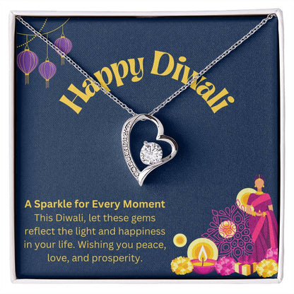 Diwali Wishes Gift: A Timeless Gift to Celebrate Light and Love - 925 sterling Silver Forever love Necklace