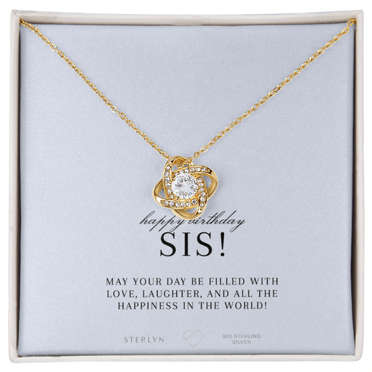 Complete With A Sweet Birthday Wish“May Your Day Be Filled With Love, Laughter, And All The Happiness In The World!” With Love Knot Pendent.