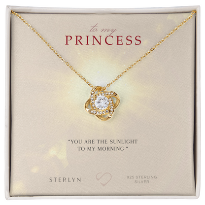 To My Princess-You Are The Sunlight,Love Knot Pendent