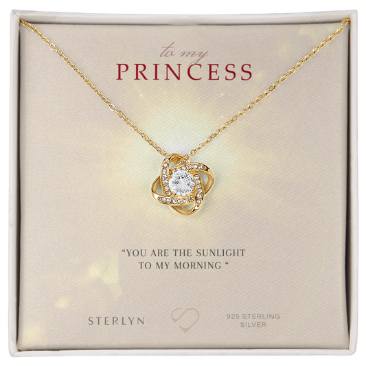To My Princess-You Are The Sunlight,Love Knot Pendent